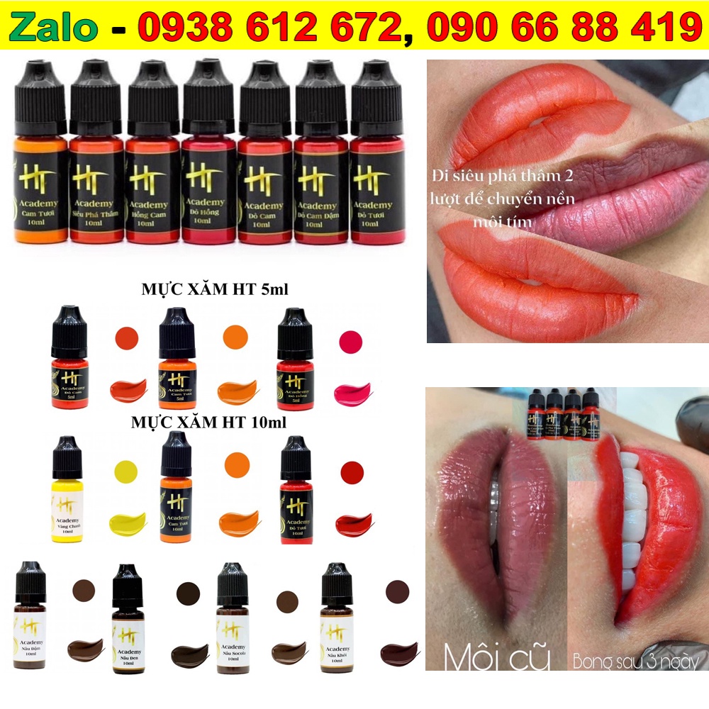 Mực xăm HT siêu đậm phun Môi chính hãng Mỹ 5ml / 10ml - Mực môi siêu bám, điêu khắc đi nét