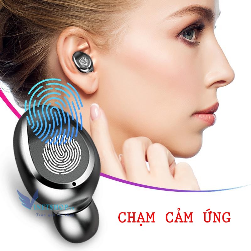 Tai nghe true wireless AMOI F9 | bản QUỐC TẾ | nút cảm ứng | Bluetooth 5.0 | Pin 150 giờ-Kiêm pin sạc dự phòng -DC3945