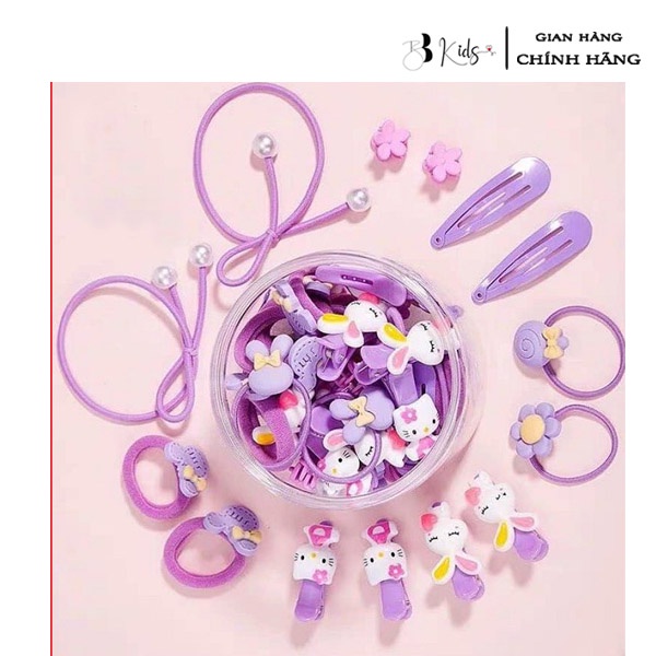 Hộp Buộc Tóc 50 Chi Tiết BB Kids Siêu Đáng Yêu Cho Bé