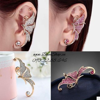 Hoa tai vành cẩn đá xinh xắn (dạng kẹp, không cần xỏ lỗ tai) - XBT68808