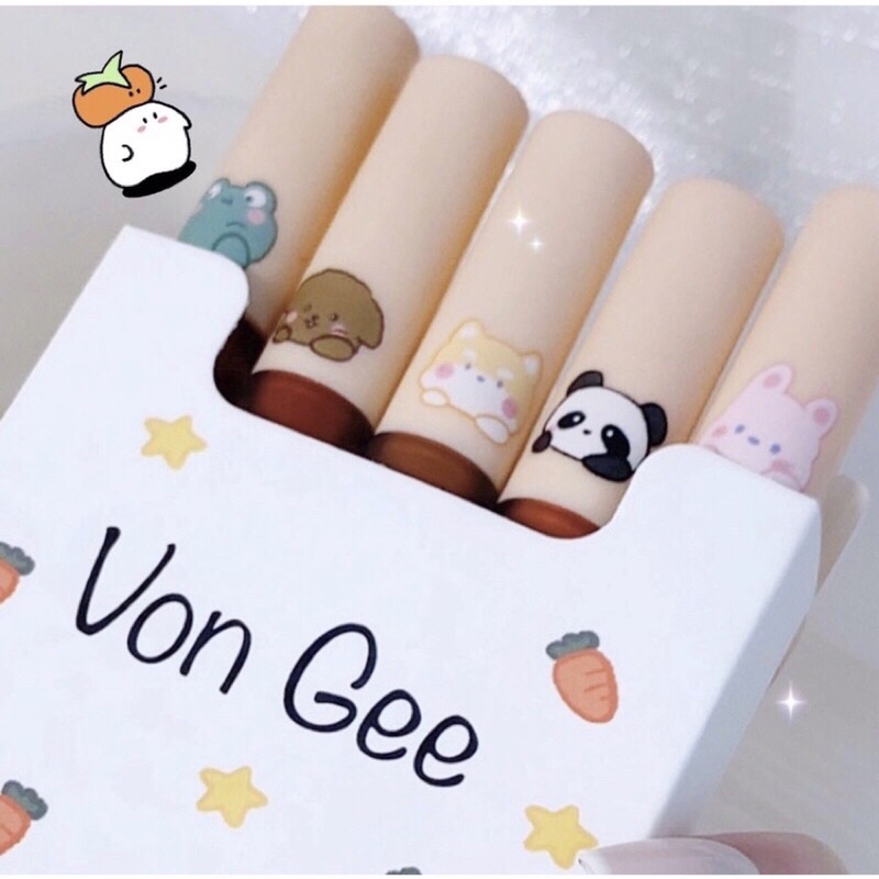 Sét son kem VONGEE thỏ cà rốt 5 cây