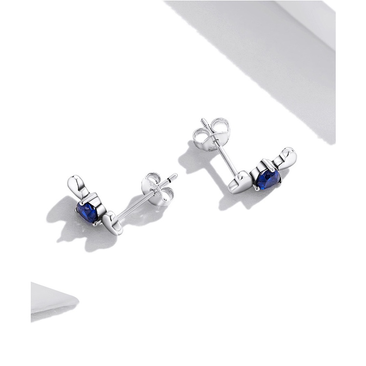 Khuyên tai BAMOER SCE1348 bằng bạc thật 925 hình trái tim thời trang đơn giản làm quà cho nữ