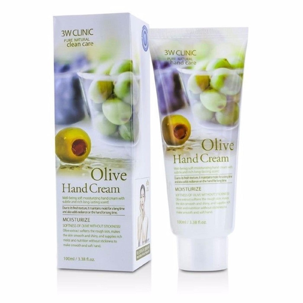 Kem Dưỡng Da Tay Olive 3W Clinic Olive Hand Cream 100ml