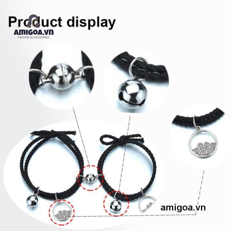 【Giaigoa.Vn】Vòng Đeo Tay Cao Su Nam Châm Hình Chuông Tình Yêu Hút Ẩm Cho Cặp Đôi