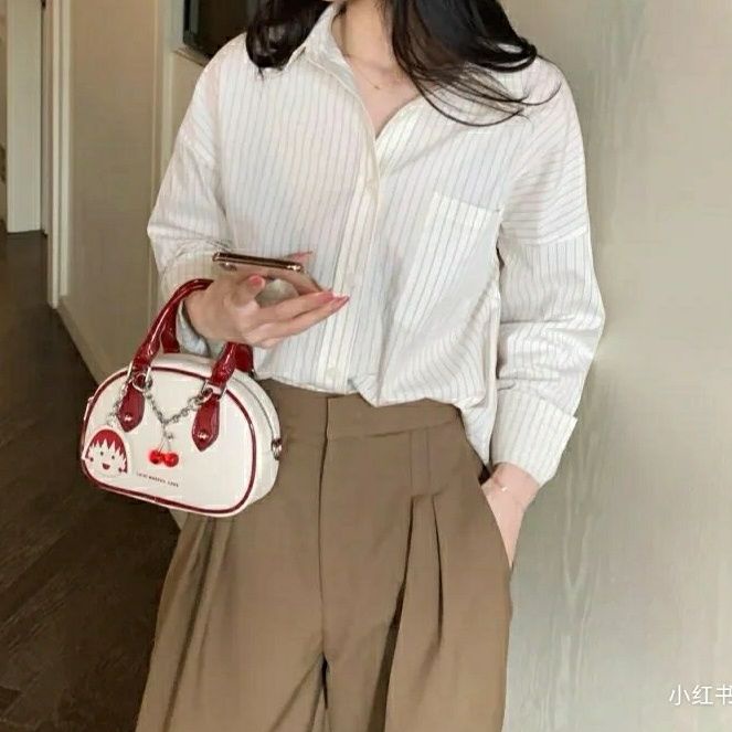 Túi Xách Đeo Vai Đơn Giản Hình Cherry Maruko x Phong Cách Hàn Quốc Mùa Hè Cho Nữ