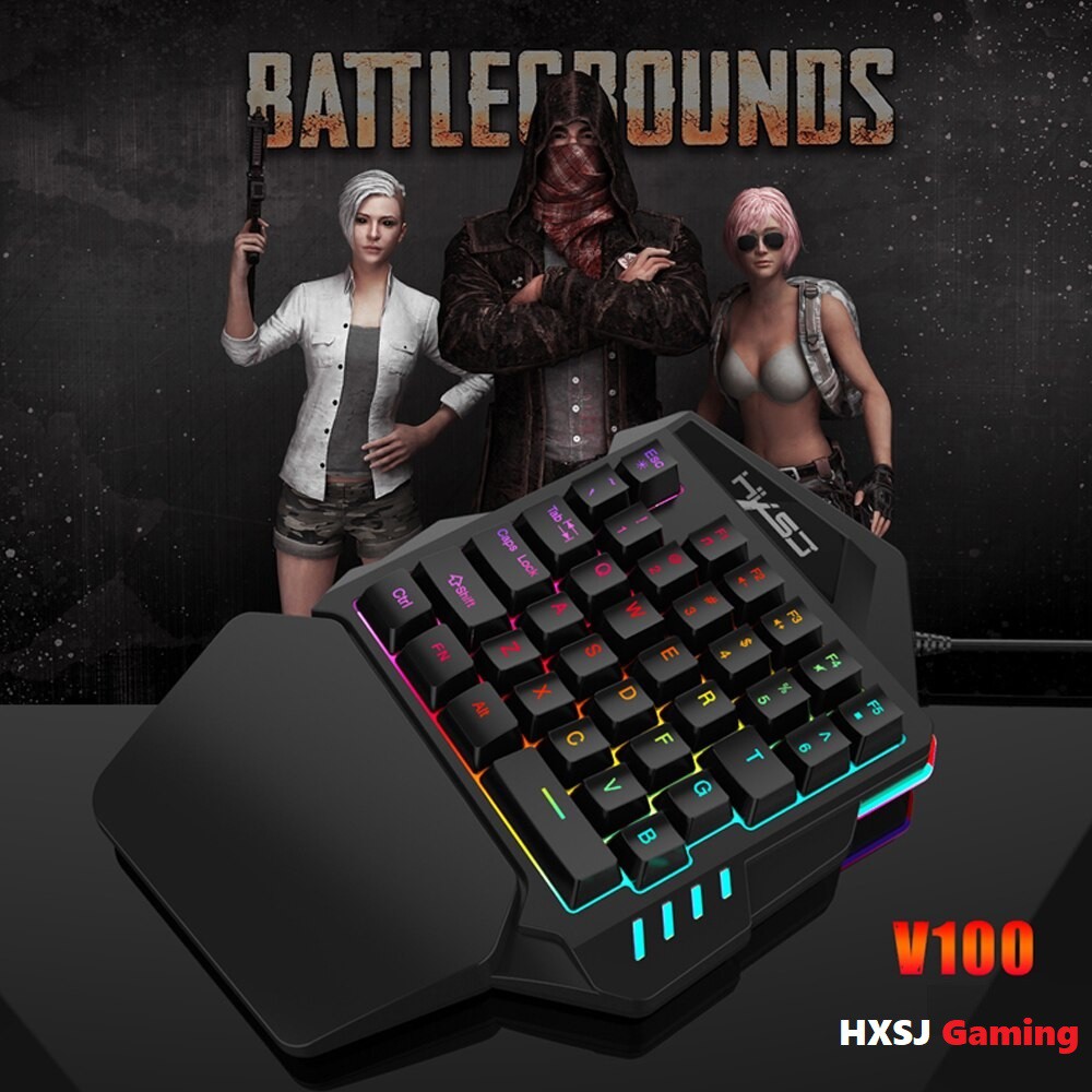 Bàn phím chơi game bán cơ HXSJ V100 Led RGB - Gaming Keybroad Led RGB