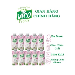 Combo 10 hộp nước dừa vico fresh 330ml - vị sen