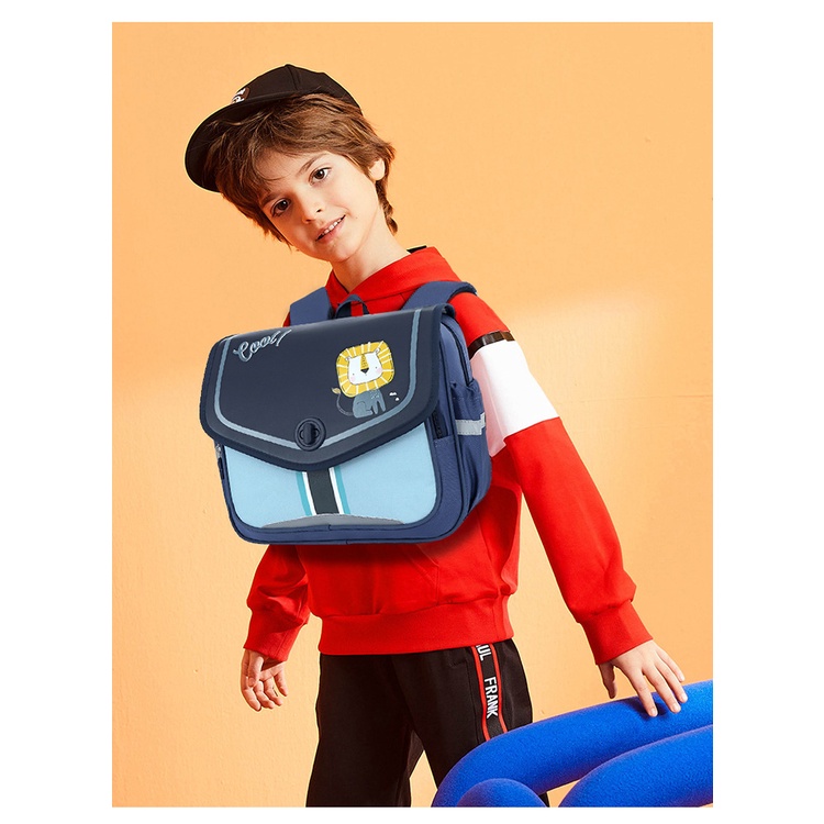 Cặp sách đi học siêu nhẹ chống thấm nước cho bé trai bé gái cấp 1 từ lớp 1- lớp 3 - Balo học sinh in hình kỳ lân, sư tử