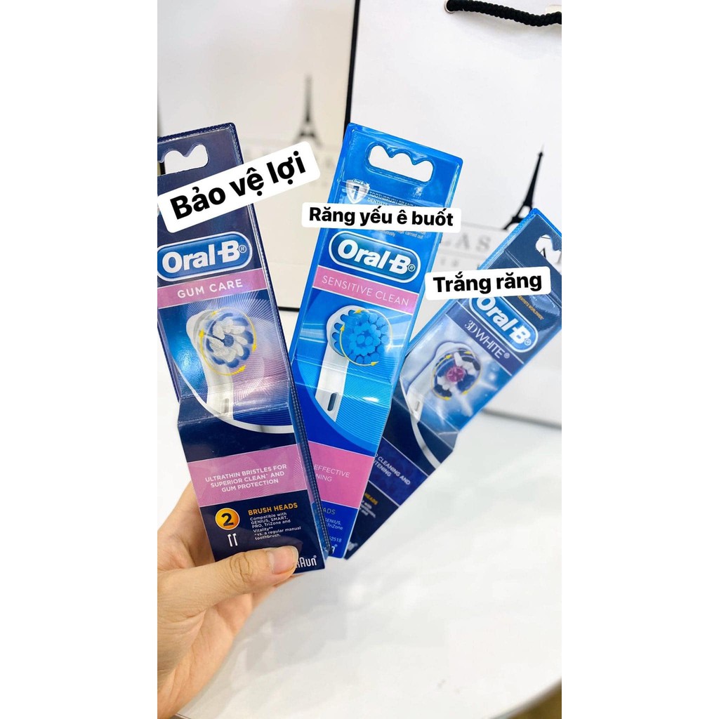 Set 2 đầu bàn chải điện Oral B  cho người lớn dễ dàng thay thế.