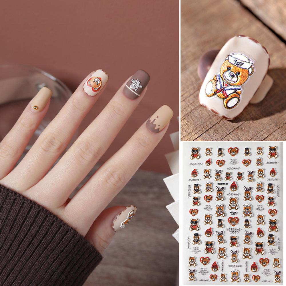 Miếng Dán Trang Trí Móng Tay 3D Nhiều Màu Dễ Thương DIY