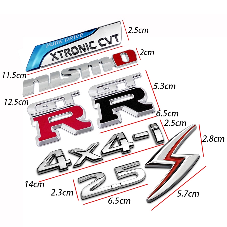 Miếng dán trang trí xe hơi kim loại kiểu chữ nổi cho NISSAN GTR 2.5 4X4-I