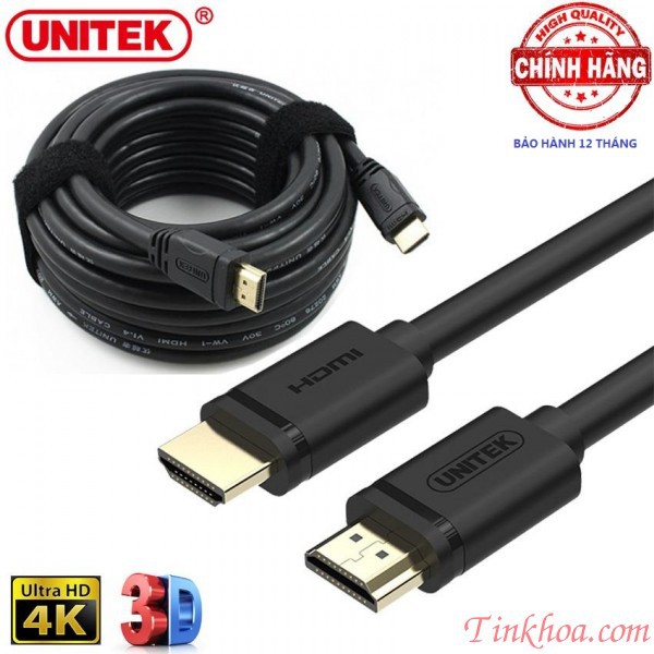 [Mã ELFLASH5 giảm 20K đơn 50K] BH 12 Tháng Cáp HDMI dài 5m 4K Ultra HD và 3D Unitek Y-C140( YC140 (Cáp xịn)