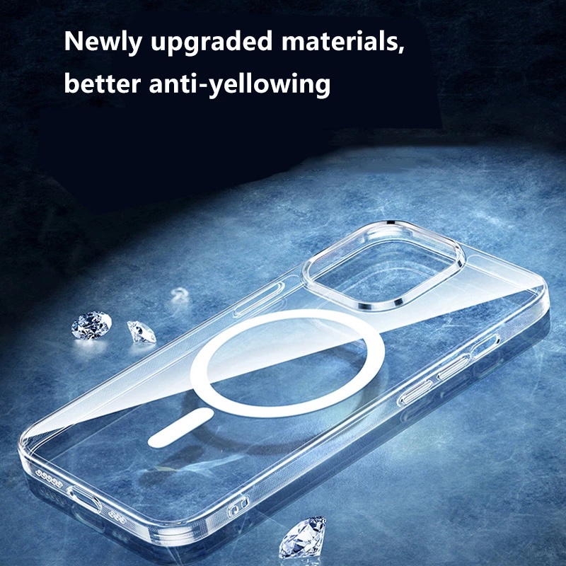 Ốp Điện Thoại Trong Suốt Từ Tính Cho Iphone 14 pro MAX Iphone 13 12 11 pro MAX 14 pro X XR XS MAX