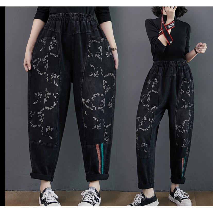 A41 Quần baggy big size freesize thiết kế sọc nhẹ ống quần thời trang cá tính