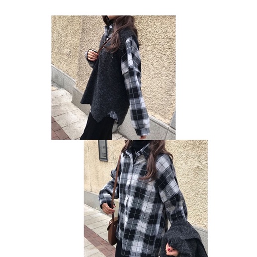 Order set áo gile + áo sơ mi kẻ caro BIGSIZE!!!