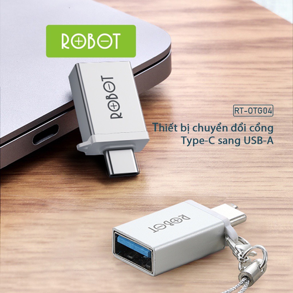 Thiết Bị Chuyển Đổi ROBOT OTG04 Cổng Type-C Sang USB-A Hàng Chính Hãng