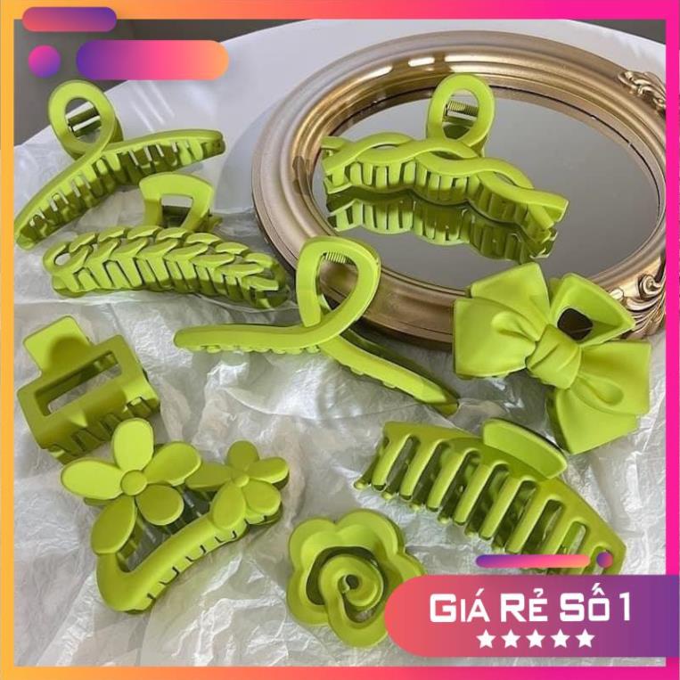 SET Kẹp Tóc 9 Món Màu Xanh Siêu Xinh Bản To Kẹp Chắc