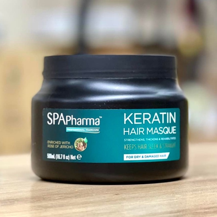 Mặt Nạ Ủ Tóc SPAPharma Keratin Pháp - DƯỠNG TÓC SPA PHARMA DÀNH CHO TÓC KHÔ, XƠ, HƯ TỔN 500ML