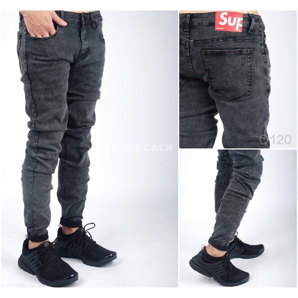 QUẦN JEAN NAM VẢI DÀY CO GIÃN MÀU XÁM KHÓI MẠNH MẼ  00