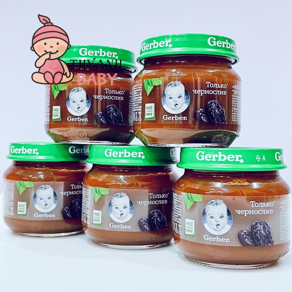 Mận đen nghiền Gerber chống táo bón cho bé từ 4m+