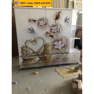 Tủ nhựa đài loan 4 cánh 1 kệ in 3d 167