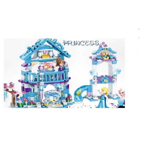 Bộ Lego lắp ráp xếp hình Mô hình Ngôi nhà băng tuyết của Elsa 411 mảnh-mã LB574