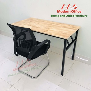 Bàn làm việc khung chân gấp kích thước 60x120 cao 75cm mặt gỗ cao su - bàn văn phòng chân gấp gọn
