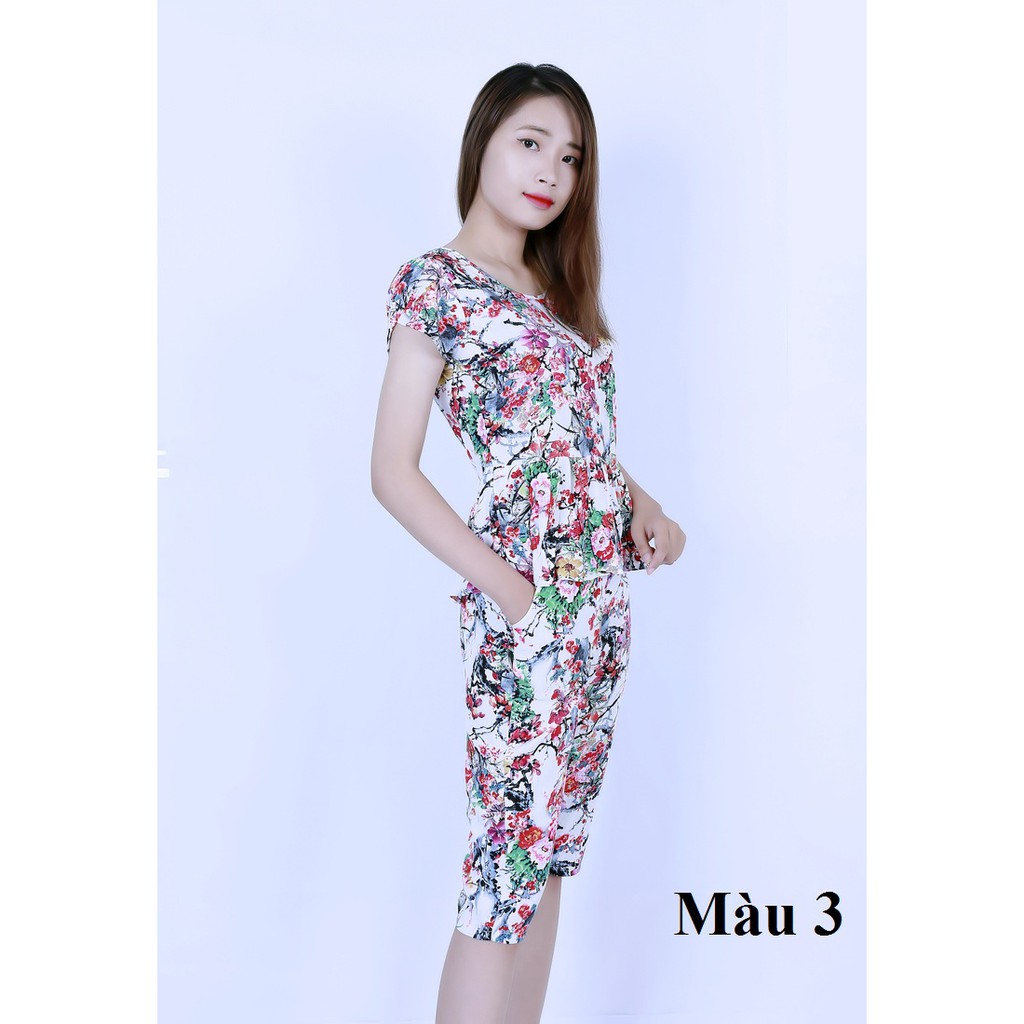 Bộ mặc nhà lanh xước Vicci BNX.057 phối họa tiết 3D