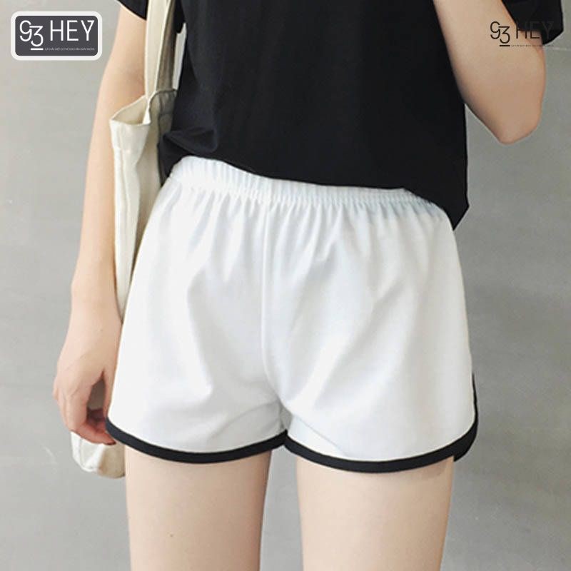 Quần Short Nữ Viền Trắng Cạp Chun Chất Thun Basic Co Giãn Siêu Dễ Chịu 93HEY QS04 | BigBuy360 - bigbuy360.vn