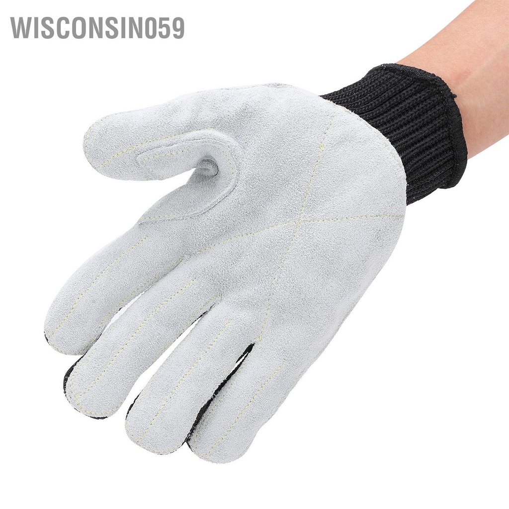 Wisconsin059 Pair Protective Gloves Grade 5 Anti‑Cutting Polyethylene Fiber Leather for Workshop Security