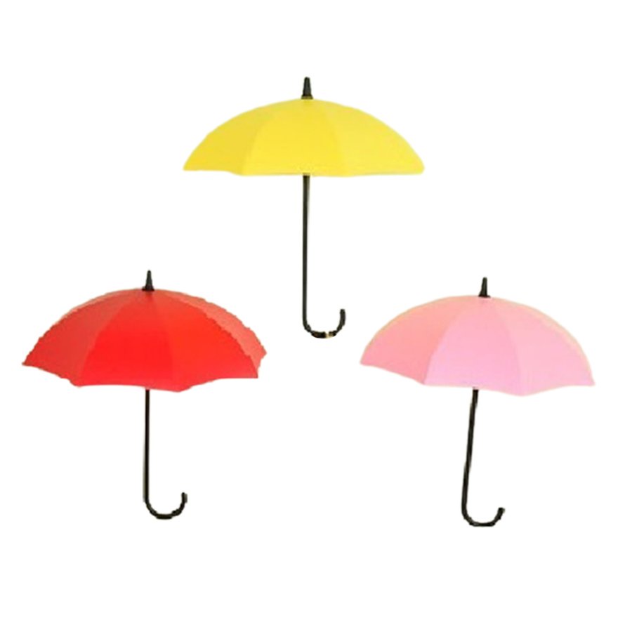 Giá đỡ treo chìa khóa gắn tường 3 màu hình chiếc ô độc đáo