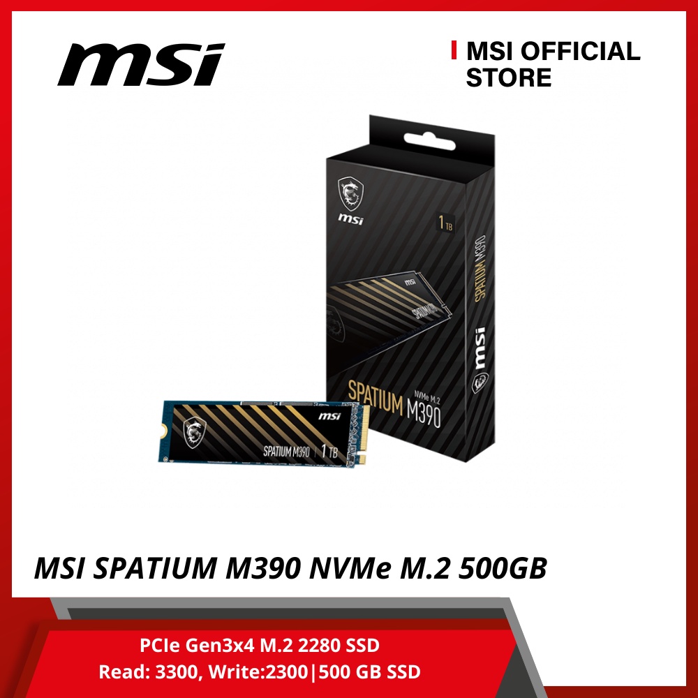 Ổ cứng SSD MSI SPATIUM M390 NVMe M.2 500GB - Chính Hãng