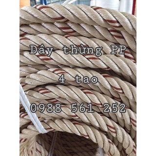 30m dài dây kéo co - phi 24 (2.4cm) - vừa tay kéo - dây thừng Po xịn bền màu nâu