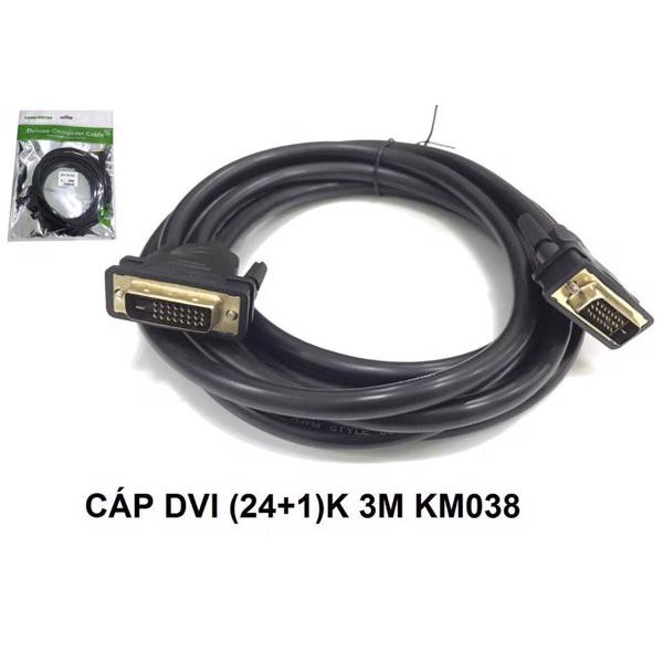 CÁP MÀN HÌNH DVI CHUẨN DVI D 24-1 2 ĐẦU ĐỰC ĐẦU KIM DÀI 1.5M KM 037, 3M KM 038 , 5M KM 039 , 10M KM 040