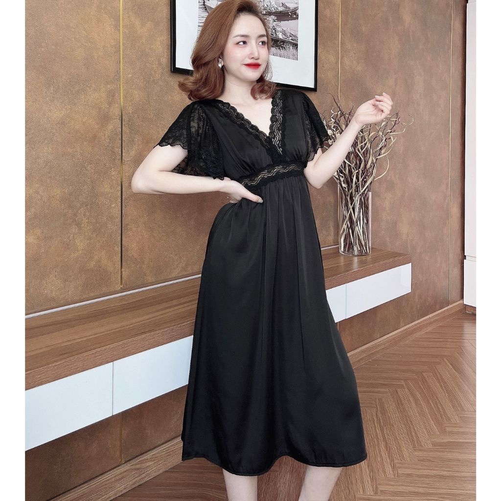 Váy ngủ sexy ❣️FREE SHIP❣️ Đầm ngủ sexy lụa Latin Chất Siêu Mát Dáng Siêu Xinh &lt; 65kg
