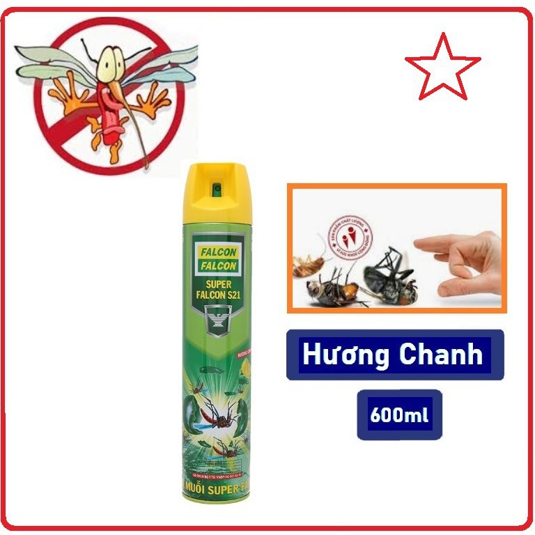 Bình Xịt Muỗi FALCON Hương Chanh 600ml