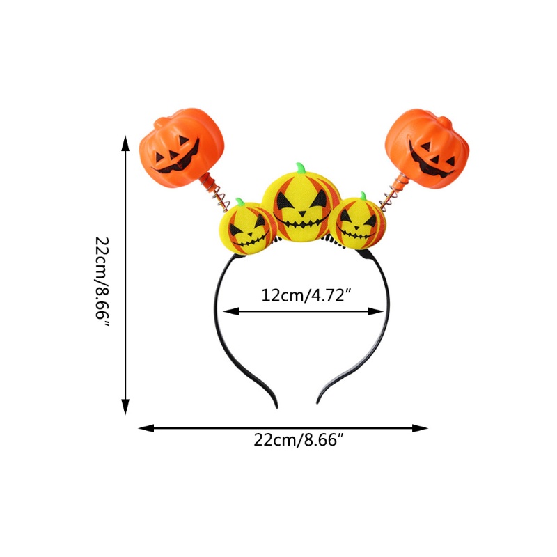 Băng đô cài tóc hình đầu lâu / bí ngô có đèn phát sáng cho lễ hội halloween