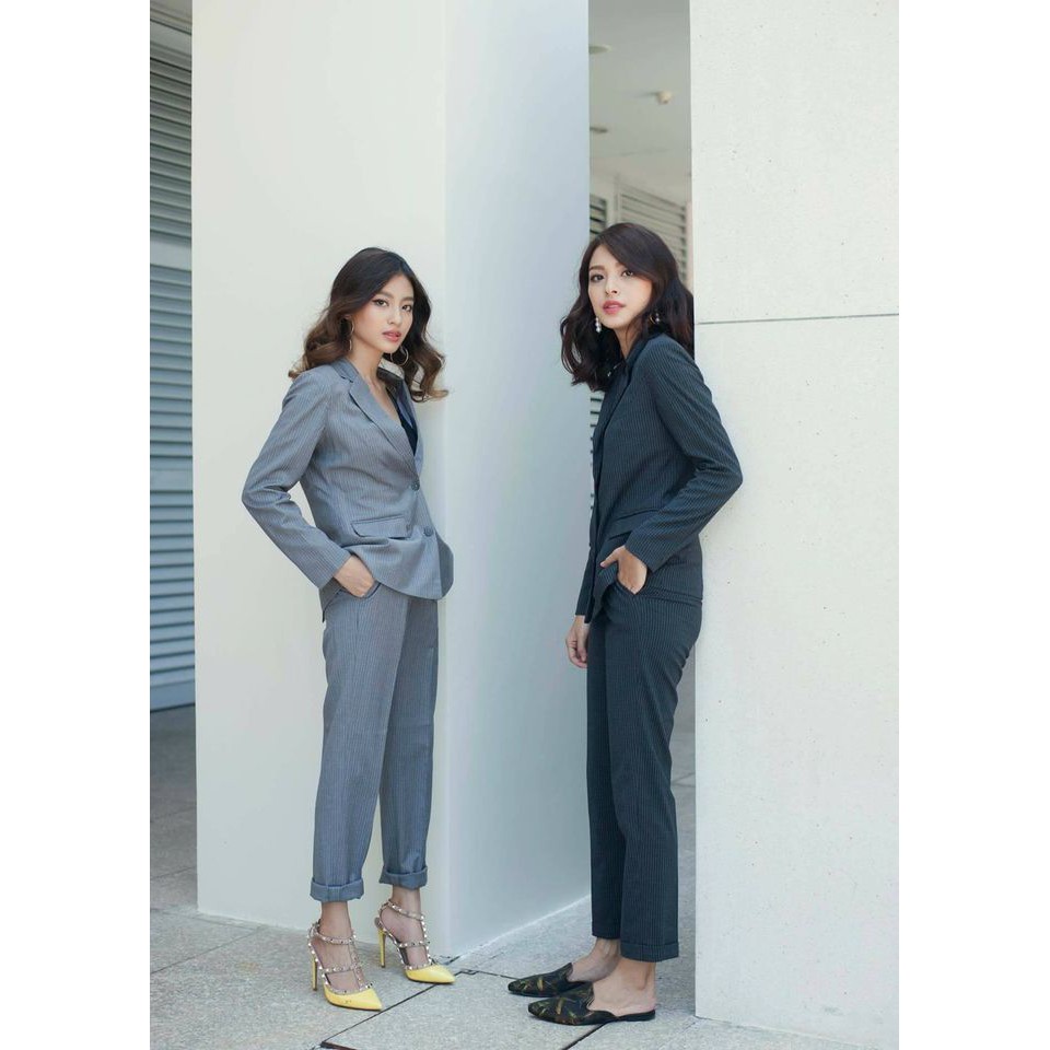 [Mã T5CDBLANC60K giảm tối đa 60K đơn từ 500K] Áo Vest Nữ (Pinstripe Blazer) Can De Blanc