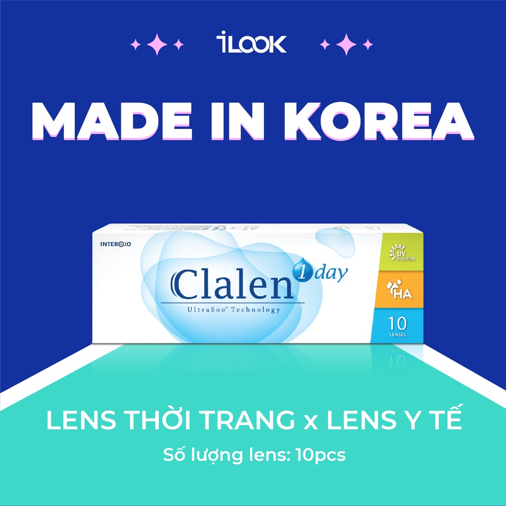 Kính Áp Tròng iLook [0-9.5 Độ] Trong Suốt Chống Tia UV CLALEN Hàn Quốc Chính Hãng Tặng Kèm Khay Đựng