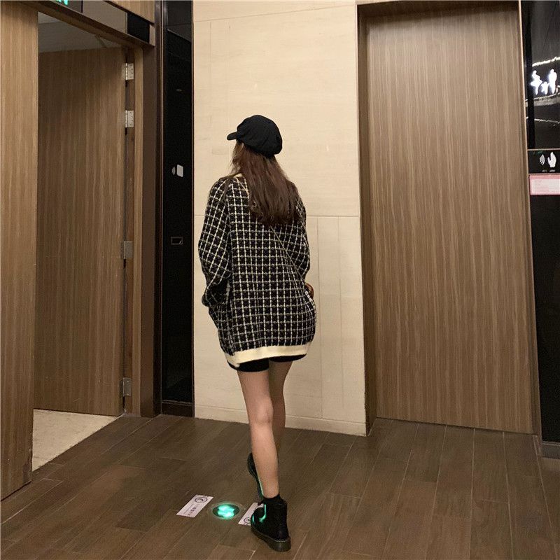 Áo khoác nhung tăm cao cấp họa tiết ziczac  hạt gạo caro màu đen trắng phong cách hàn quốc vintage ulzzang AC2 | BigBuy360 - bigbuy360.vn