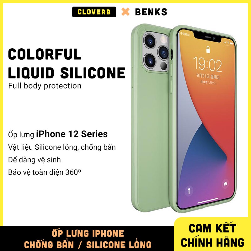 Ốp Lưng iPhone 12 Pro Max BENKS Protective Liquid Silicone Rubber Siêu Mỏng 0.7mm , Viền Vuông, Chống Bẩn, Chống Sốc