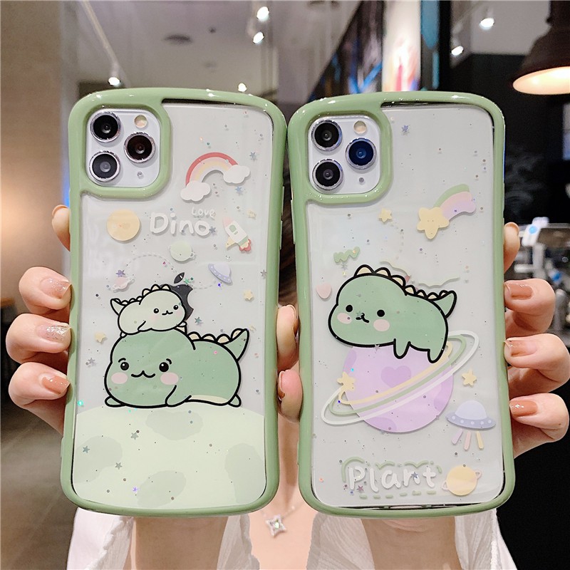 Ốp lưng iphone - Ốp iphone Kim tuyến Cong Dino-Khủng long 6/6s/6plus/6splus/ 7plus/ 8plus / x /xs /xs max /11 /11 promax