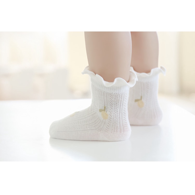 Tất/vớ lưới cổ bèo hoa văn cách điệu vintage phong cách Hàn Quốc cho bé gái chính hãng Nemo Baby