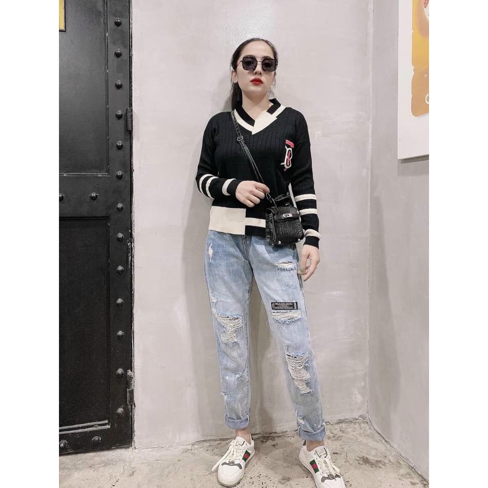 Áo Len Cổ Tim Pha_Xưởng May Quang Anh