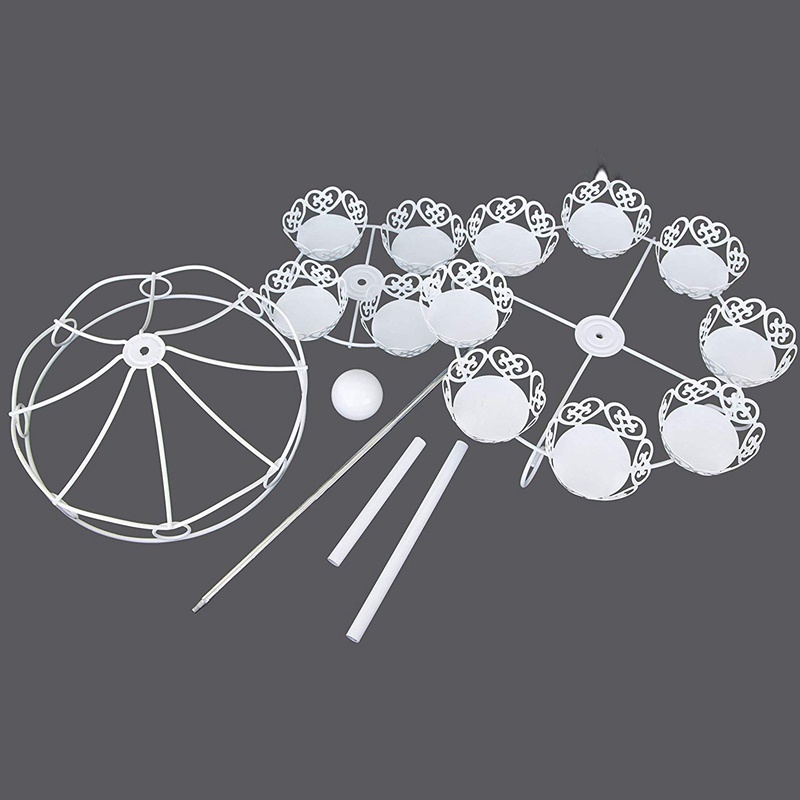 Giá Đỡ Bánh Cupcake 2-12 Vòng Quay Ngựa Gỗ Dùng Trưng Bày Trong Tiệc Cưới