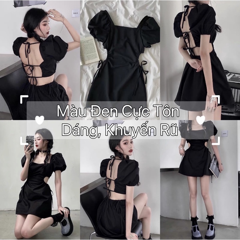 VÁY Hở Lưng Sexy Body Công Chúa 🦋 Đầm Nữ Đẹp Xanh Trắng Đen Hotrend 🦋