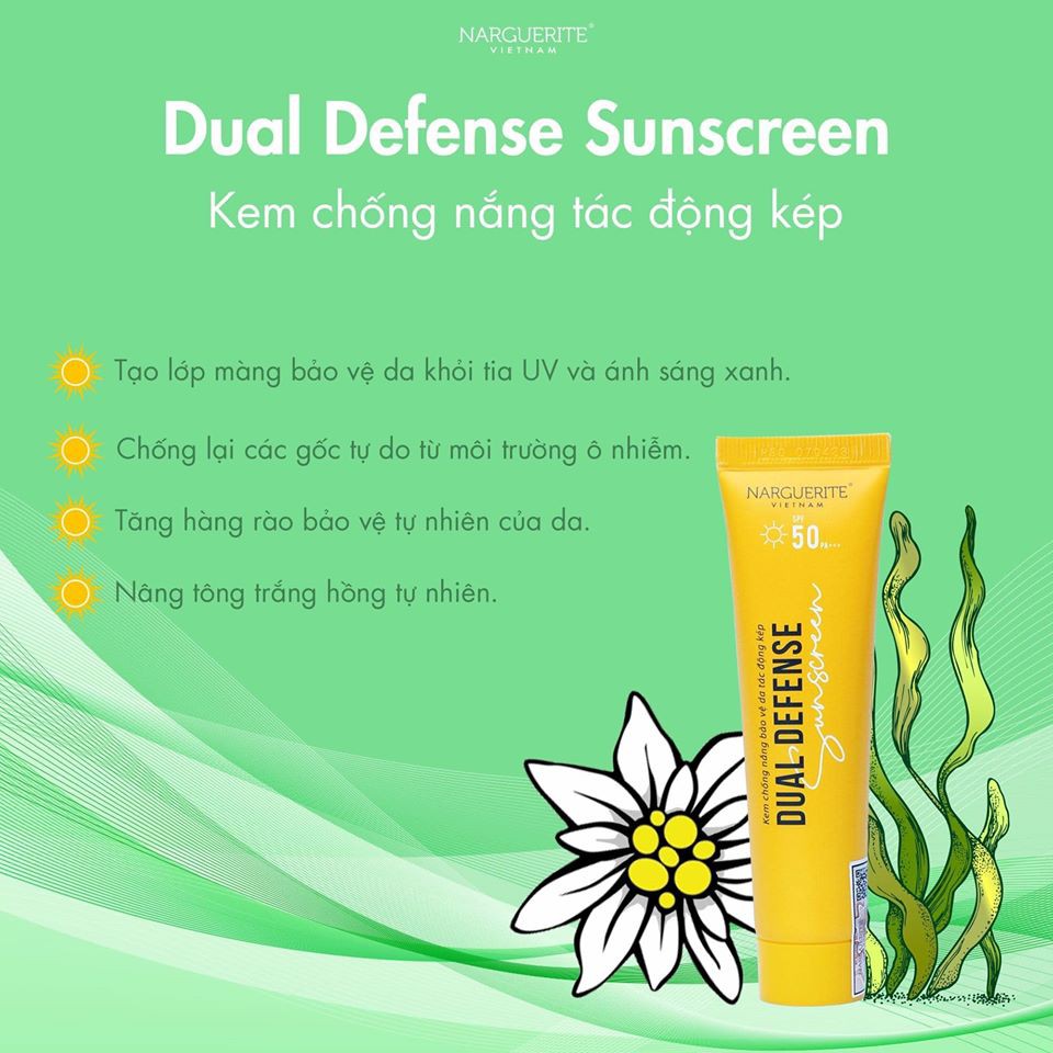 Kem Chống Nắng Narguerite Dual Defense Sunscreen SPF PA 50+++ 30ml