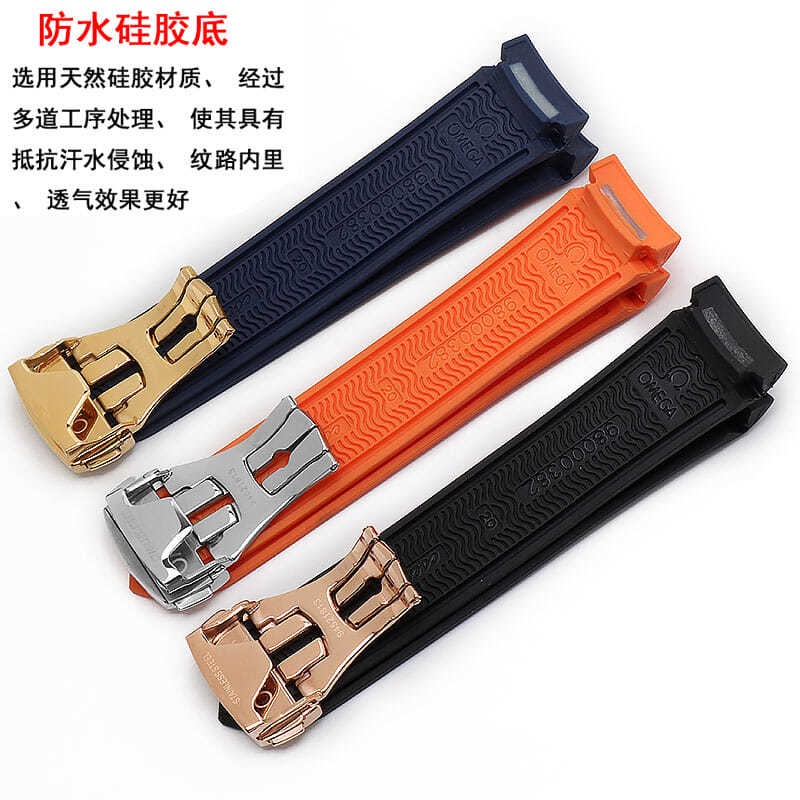 8.7★Dây Đeo Đồng Hồ Bằng Cao Su Silicone Omega / Omega Seamaster 300 Cho Nam