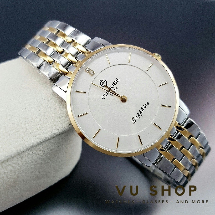 ĐỒNG HỒ NAM SUNRISE DM737SWB SAPPHIRE - SIÊU MỎNG - Màu Vàng/Bạc | BigBuy360 - bigbuy360.vn