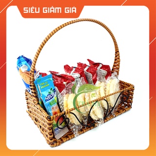 Lẵng Mây Nhựa Mây Chữ Nhật Đựng Bánh Kẹo Phòng Karaoke, Đựng Dụng Cụ Gia Đình, Đựng Dụng Cụ Phòng Spa, Phụ Kiện Nail